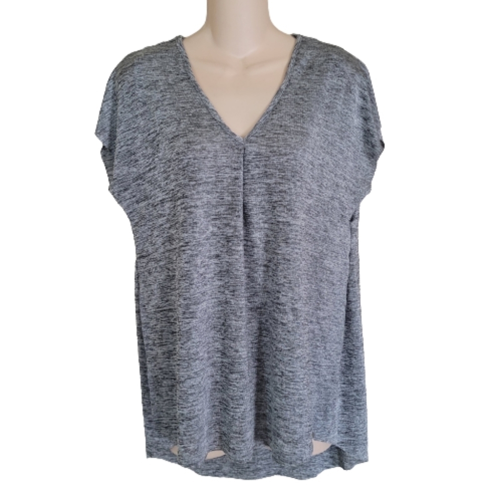 ZARA W/B Collection Gray Short Sleeve Top Shirt Size Women's Large